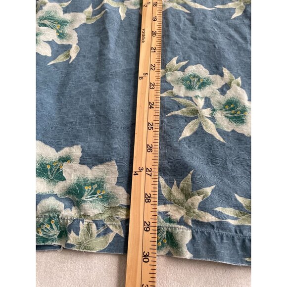 Tommy Bahama Mens XXL Blue Hawaiian Bahama Floral 100% Silk Button Shirt Y2K - Picture 4 of 11